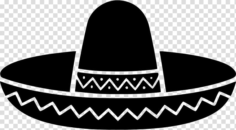 black sombrero illustration, Sombrero Hat Computer Icons, black and white simplicity transparent background PNG clipart