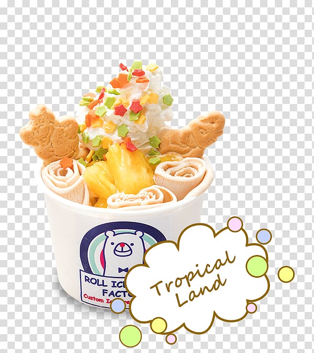 Sundae Roll Ice Cream Factory Fried Ice, ice cream transparent background PNG clipart