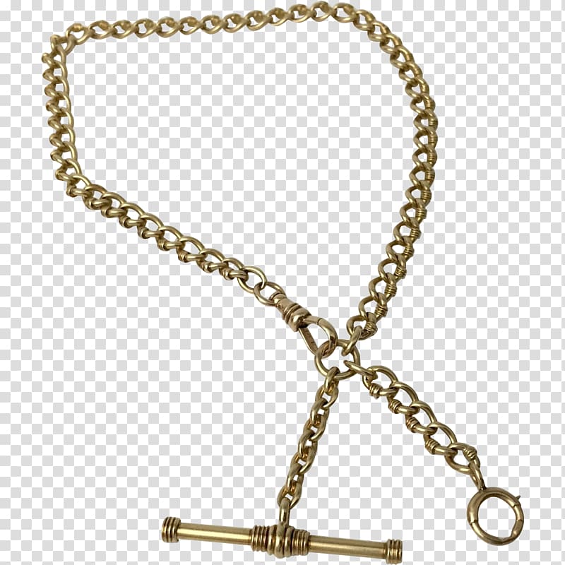 Pocket watch Chain Necklace, gold chain transparent background PNG clipart