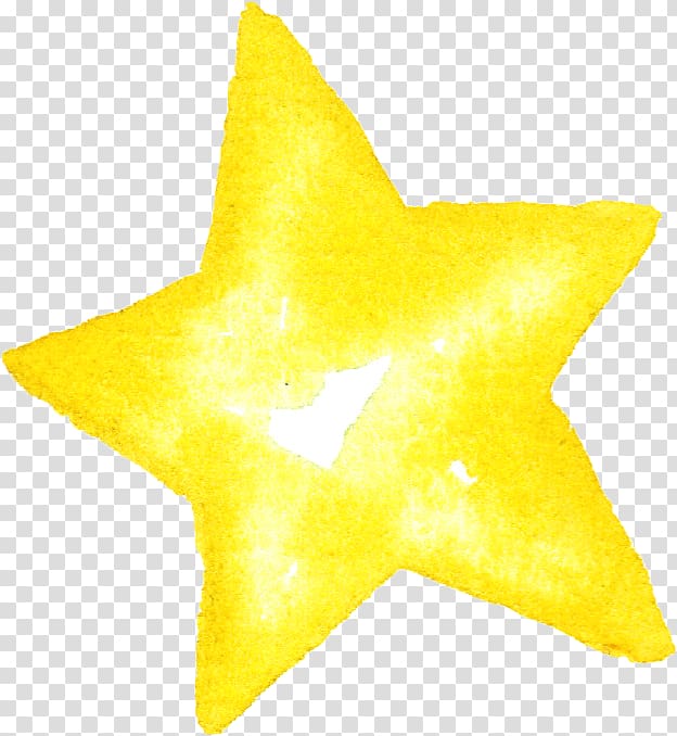 yellow star illustration, Tea , Watercolor star sticker transparent background PNG clipart