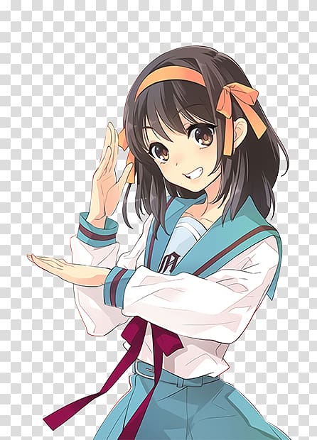 Mikuru Asahina Kyon Yuki Nagato Haruhi Suzumiya Anime, Anime transparent background PNG clipart