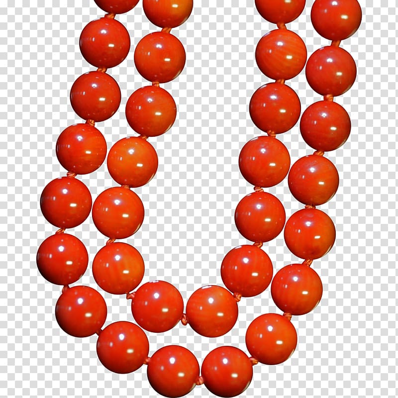 Mediterranean Sea Bead Red Coral Orange, beads transparent background PNG clipart