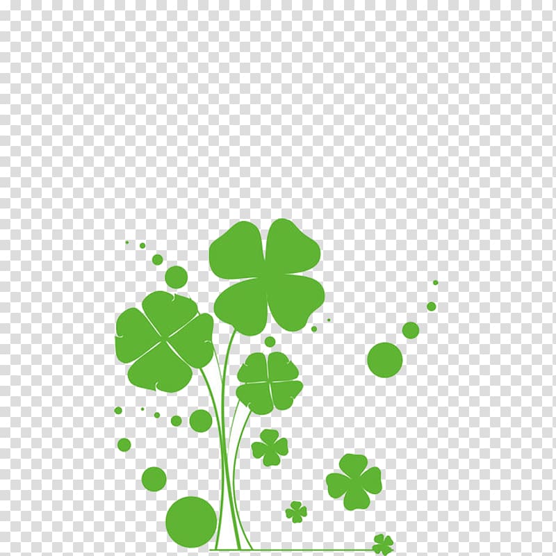 4-leafed clover leaf artwork, Four-leaf clover, Clover transparent background PNG clipart