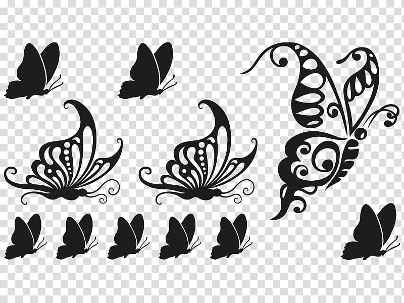 Brush-footed butterflies Tattoo Butterfly Insect Wall decal, butterfly transparent background PNG clipart