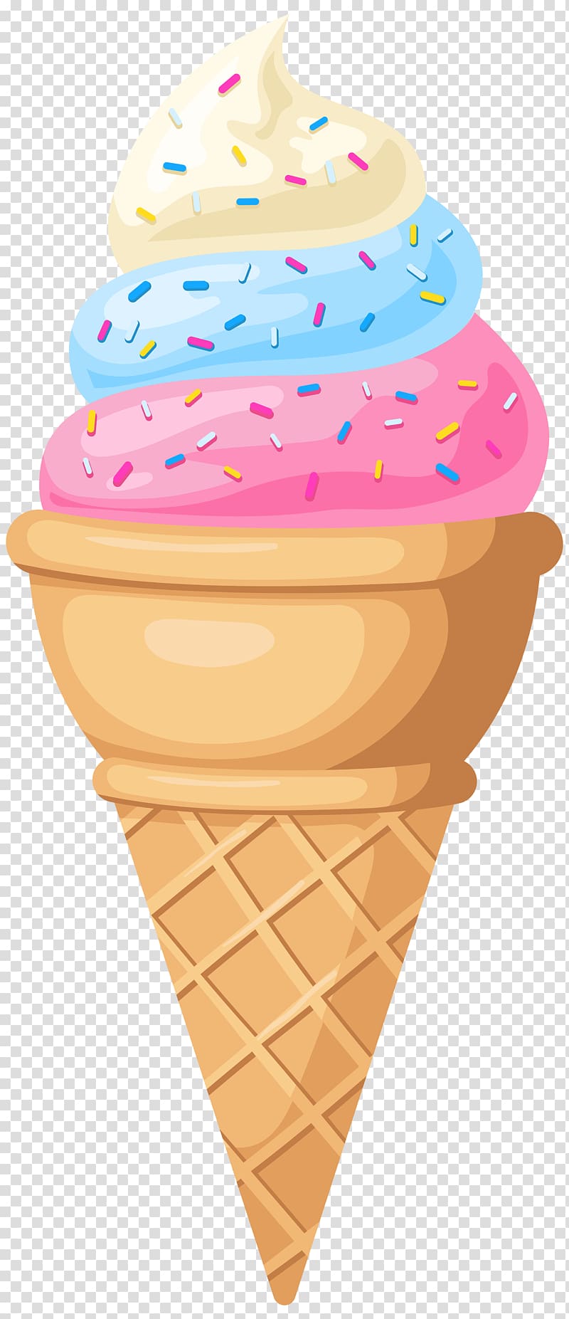 ice cream with cone illustration, Ice Cream Cones Neapolitan ice cream Snow cone, ice cream transparent background PNG clipart