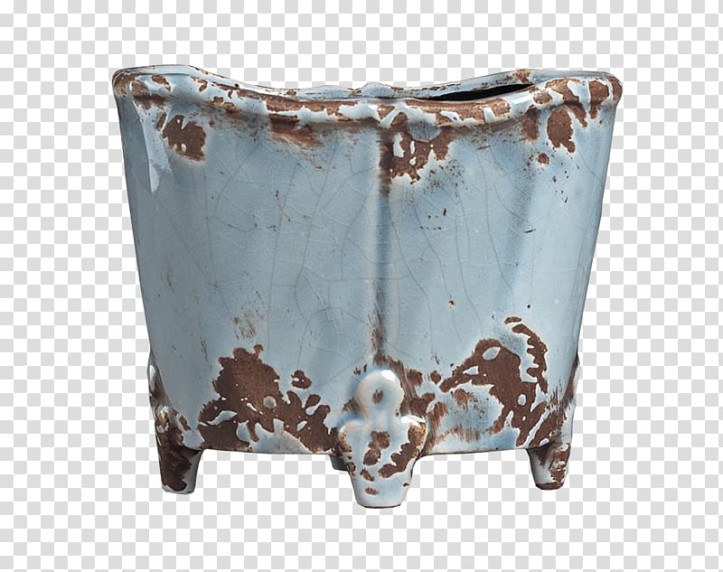 Paris Flowerpot Ceramic Vase Porcelain, Rust bucket transparent background PNG clipart