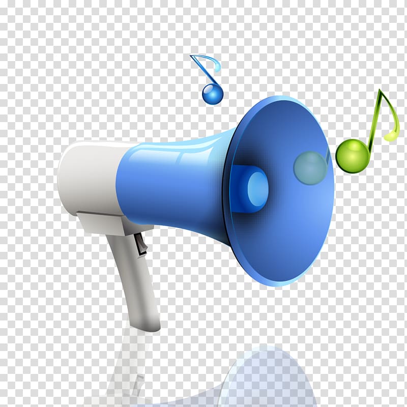 Megaphone Loudspeaker Blue Creative Wireless Speakers, Blue megaphone transparent background PNG clipart