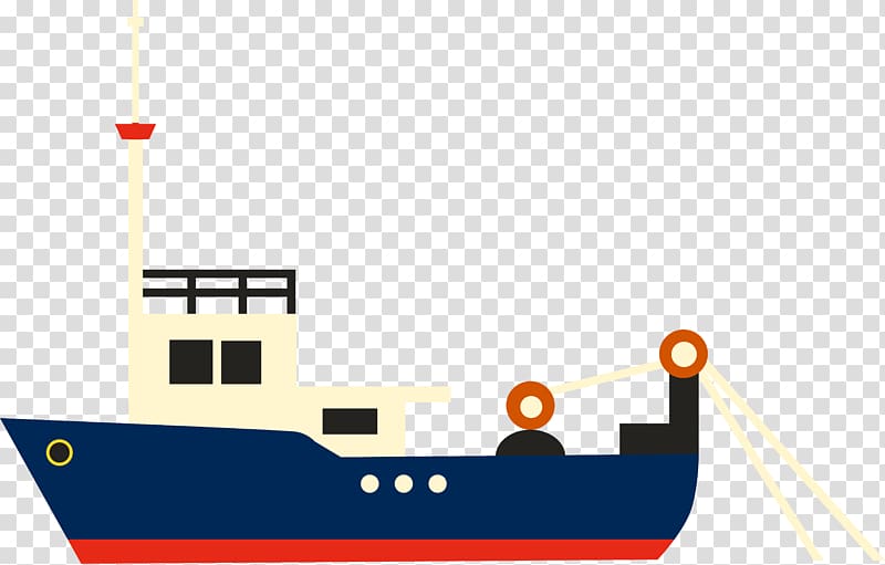 blue and red fishing boat illustration, Cargo ship Watercraft, Cartoon ship transparent background PNG clipart