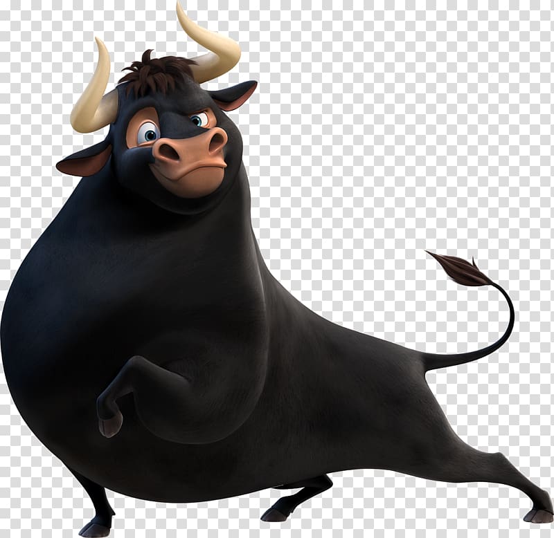 black bull Disney character, The Story of Ferdinand YouTube Bull Film Drawing, bull transparent background PNG clipart