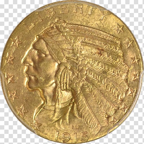 Gold coin Indian Head gold pieces Half eagle, Coin transparent background PNG clipart