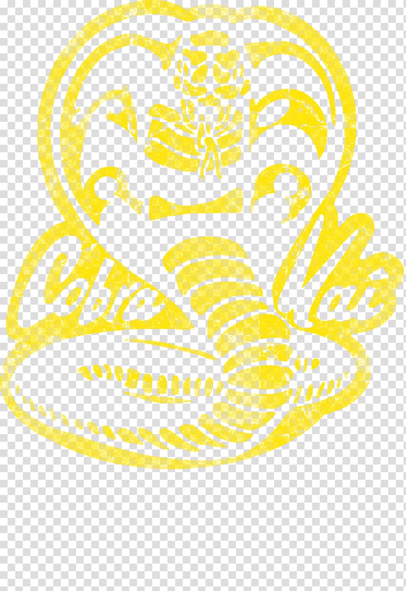 yellow Cobra Kai illustration, The Karate Kid Logo Font, Cobra Kai transparent background PNG clipart