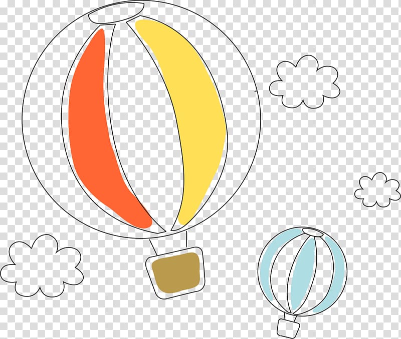 Cartoon Illustration, Cartoon hot air balloon cartoon simple hand-drawn artwork transparent background PNG clipart