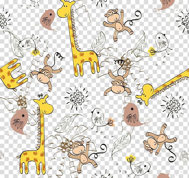 Giraffe Bird Drawing Cartoon, Giraffe cartoon background transparent background PNG clipart