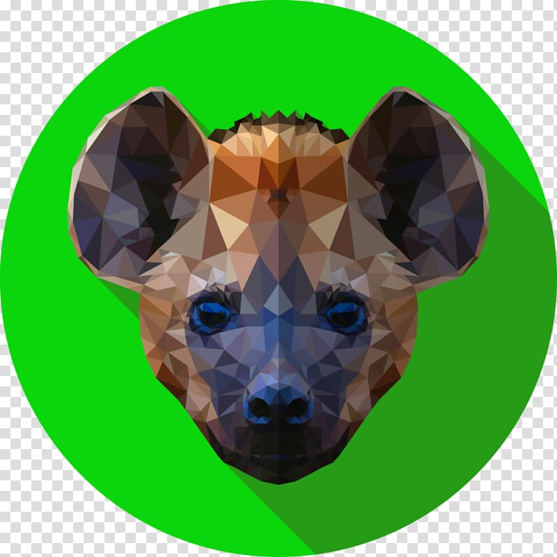 Art Vexel Dog Hyena Portrait, low poly transparent background PNG clipart