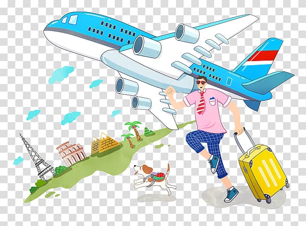 Airplane Travel Flight, Aircraft travel map transparent background PNG clipart