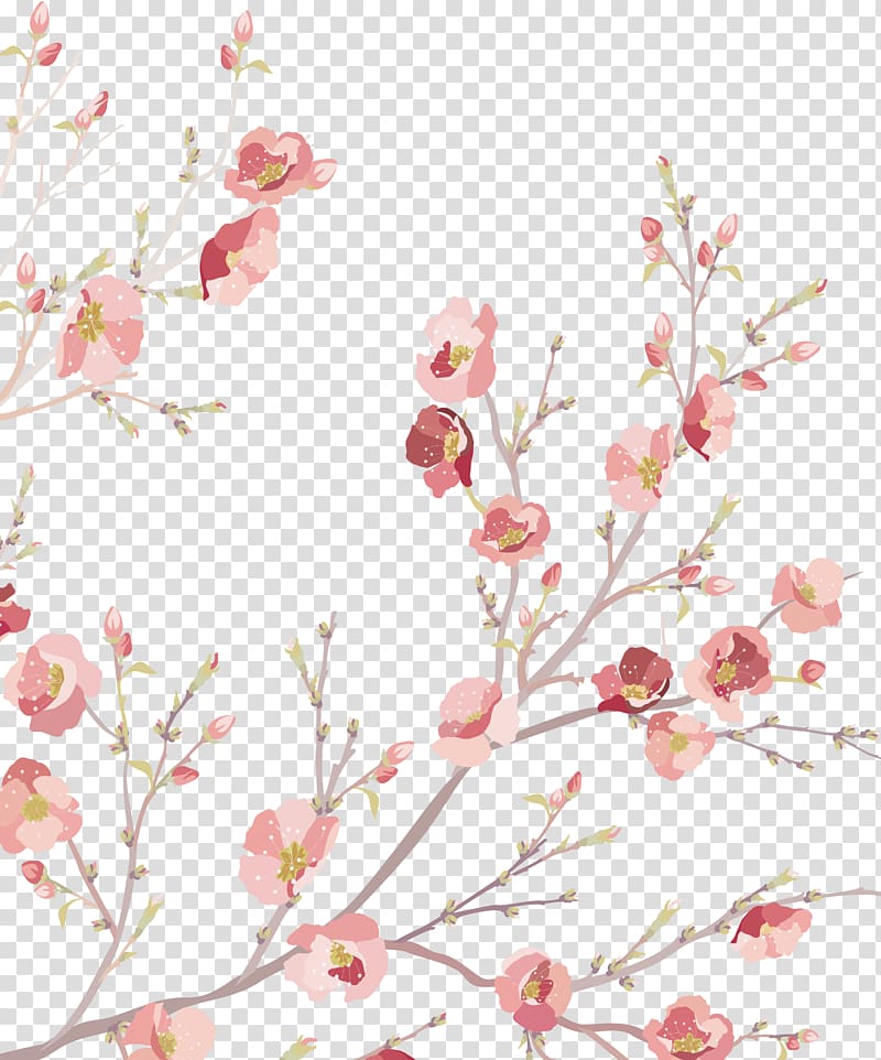 pink flowering tree illustration, Watercolor painting Flower, Floral decoration transparent background PNG clipart