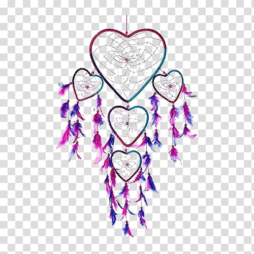 pink, blue, and purple heart hanging decor, Dreamcatcher Bead Craft Love, Love Dreamcatcher transparent background PNG clipart