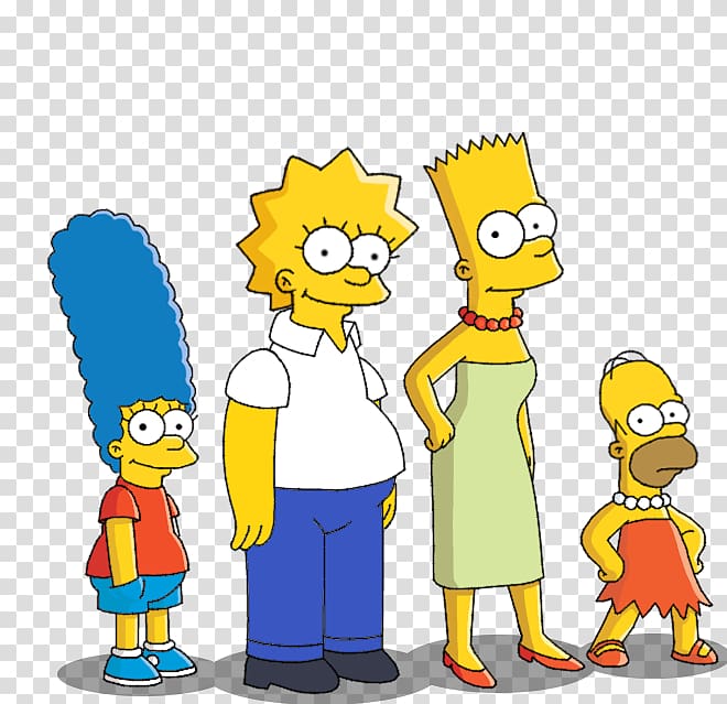 Bart Simpson The Simpsons Guy Homer Simpson Maggie Simpson Marge Simpson, artistic characters transparent background PNG clipart