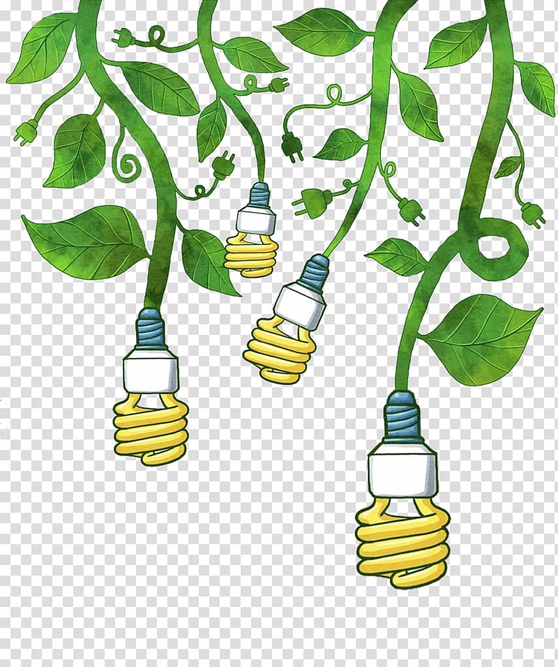CFL bulbs illustration, Electricity Euclidean AC power plugs and sockets Resource, Save electricity transparent background PNG clipart