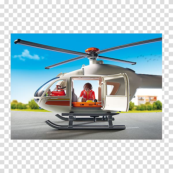 Helicopter Toy Playmobil Air medical services Lego City, helicopter transparent background PNG clipart