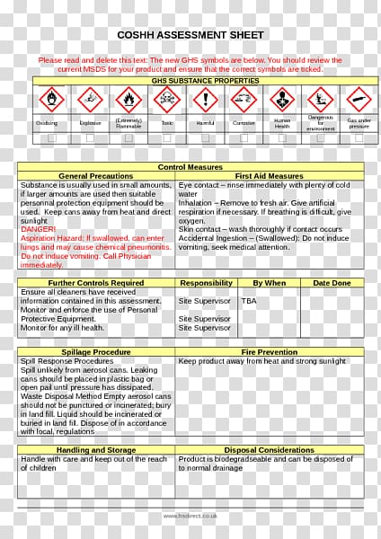 COSHH Safety data sheet Risk assessment Health and Safety Executive, Builder\'s Risk Insurance transparent background PNG clipart
