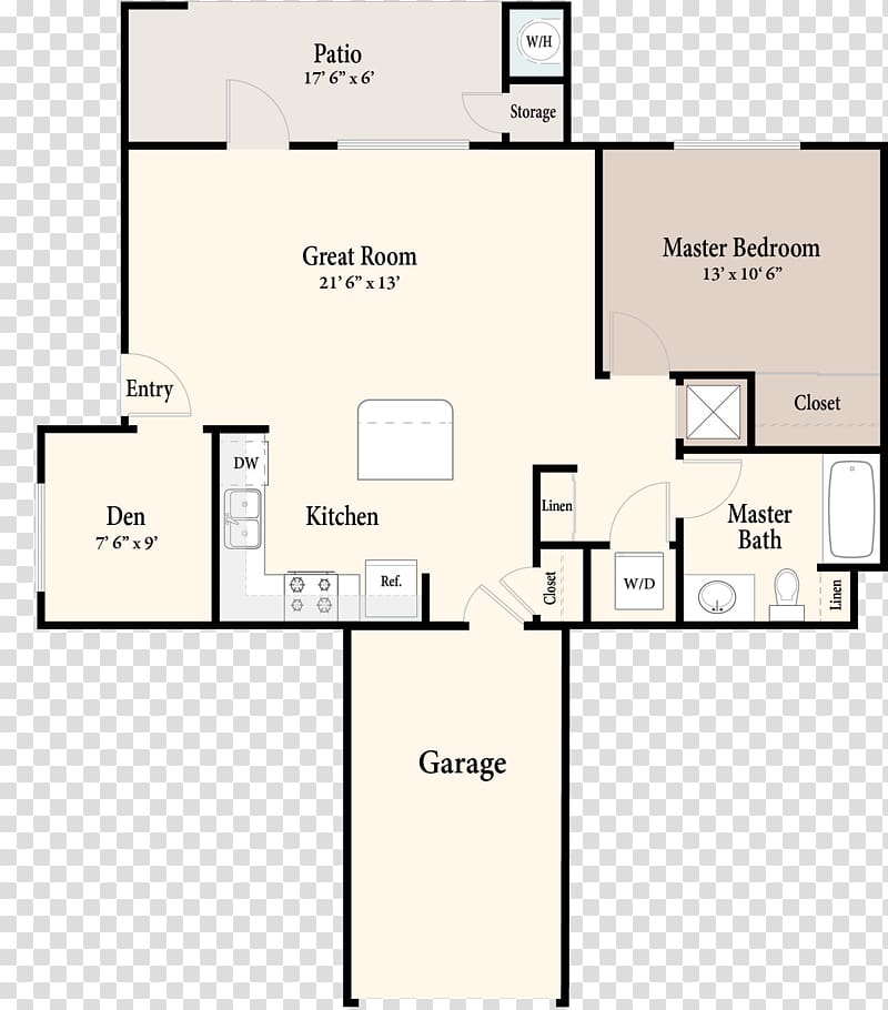 Floor plan Westside Rentals Apartment Homecoming at The Preserve Bedroom, apartment transparent background PNG clipart