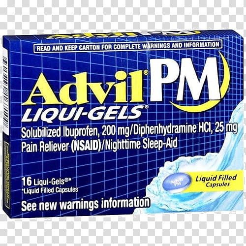 Ibuprofen Gel Insomnia Diphenhydramine Ache, Advil transparent background PNG clipart