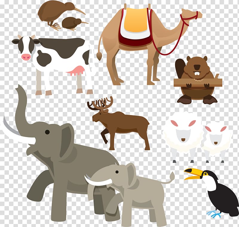 Thailand Thai cuisine Drawing Illustration, material animal elephant camel cows transparent background PNG clipart