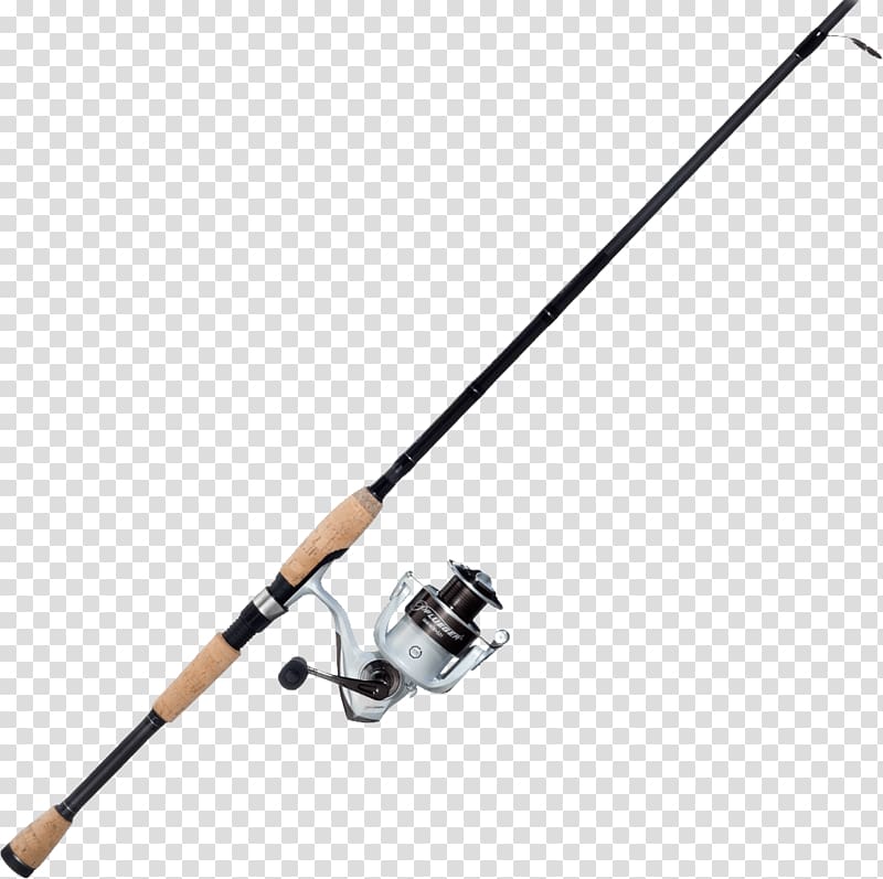 Brown and black fishing rod with reel, Fishing rod Fishing reel