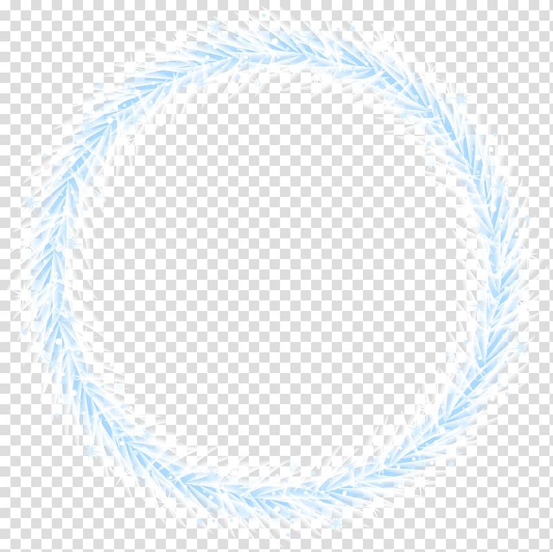 white and teal wreath illustration, Blue Circle Product Font Pattern, Winter Border Frame transparent background PNG clipart