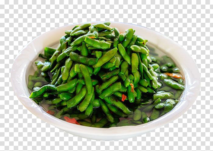 Edamame Green bean Cooking Snow pea, Fried hair green beans transparent background PNG clipart