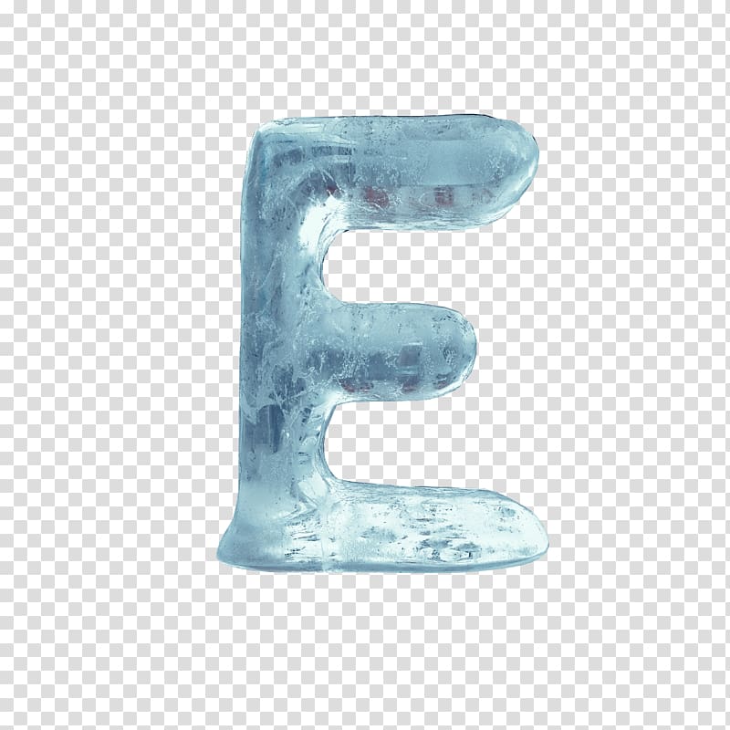 Letter Blue, Blue Ice Letter E transparent background PNG clipart