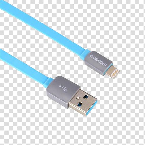 Battery charger Apple Electrical cable Blue, Bright blue apple charging wire transparent background PNG clipart
