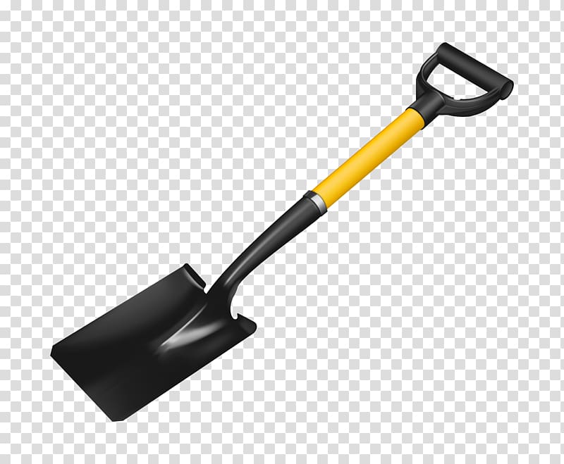 black and yellow snow shovel, Shovel Glass fiber Spade Excavator Handle, shovel transparent background PNG clipart