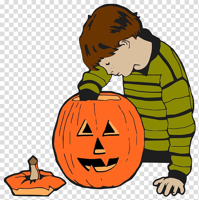 Jack-o\'-lantern Winter squash Calabaza Human behavior , boy transparent background PNG clipart