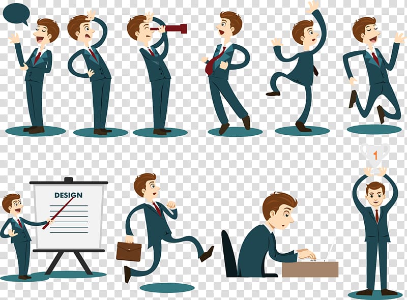 man working and teaching , Businessperson Illustration, Business people transparent background PNG clipart