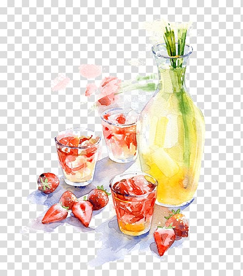 Watercolor painting Food Illustrator Illustration, Drink transparent background PNG clipart