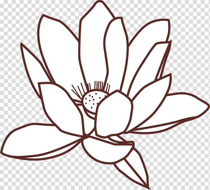 Monochrome painting Nelumbo nucifera Floral design Flower, flower transparent background PNG clipart
