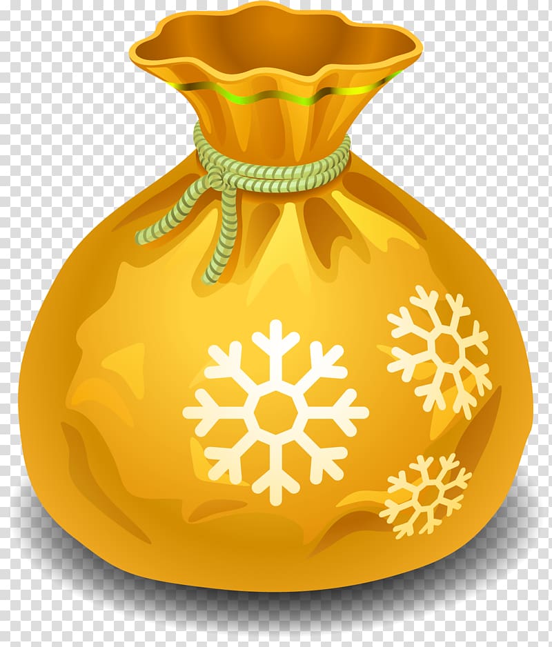 Santa Claus Bag Christmas , Yellow simple purse decorative pattern to avoid transparent background PNG clipart