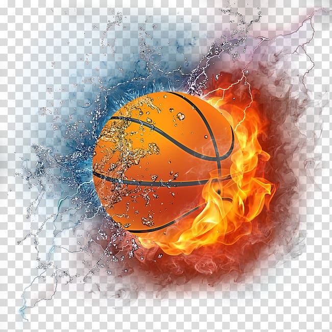orange burning basketball painting, NBA Basketball Sport , Flame basketball transparent background PNG clipart