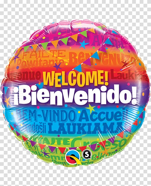 Toy balloon Party Foil Gift, bienvenido transparent background PNG clipart