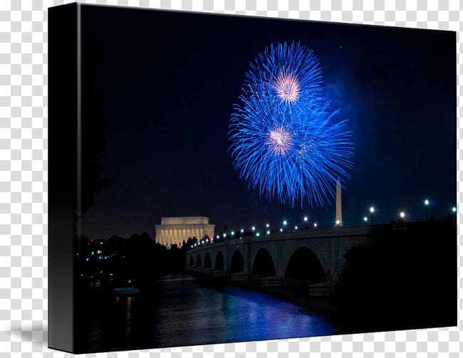 Lincoln Memorial Fireworks Gallery wrap Canvas Desktop , fireworks transparent background PNG clipart