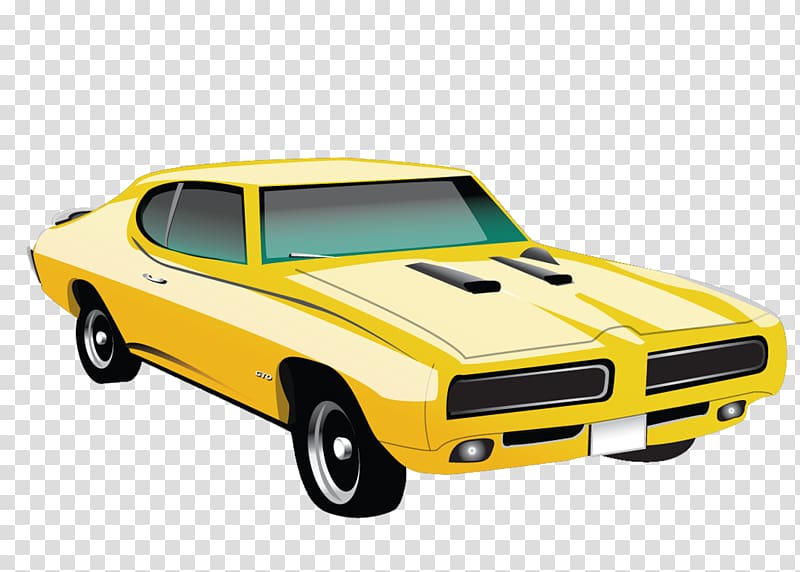 Car Chevrolet Camaro Shelby Mustang Pontiac GTO Ford Mustang Mach 1, yellow car transparent background PNG clipart