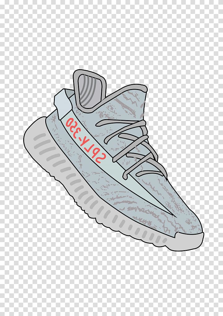 unpaired gray adidas Yeezy Boos 350 V2, Adidas Yeezy Shoe Sneaker collecting Air Jordan, cartoon shoes transparent background PNG clipart