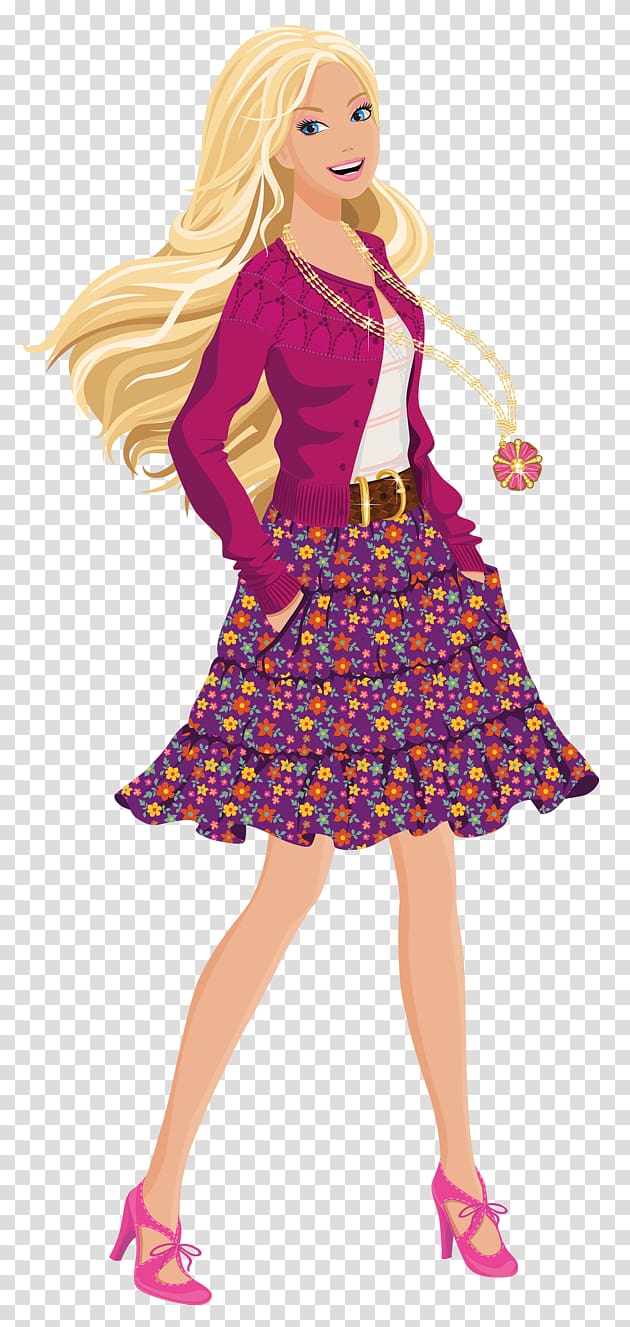 Barbie , Barbie , woman with multicolored floral dress illustration transparent background PNG clipart