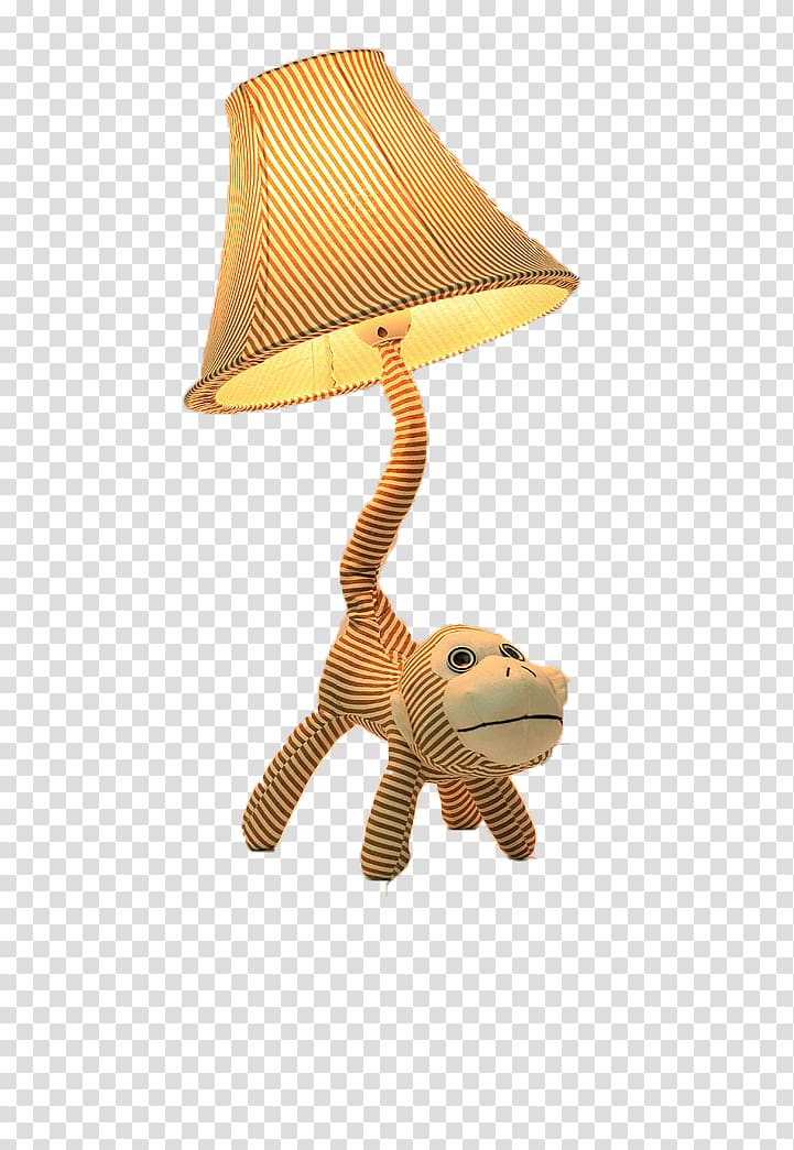 Lampshade Lampe de bureau Designer, Cute monkey lamp transparent background PNG clipart
