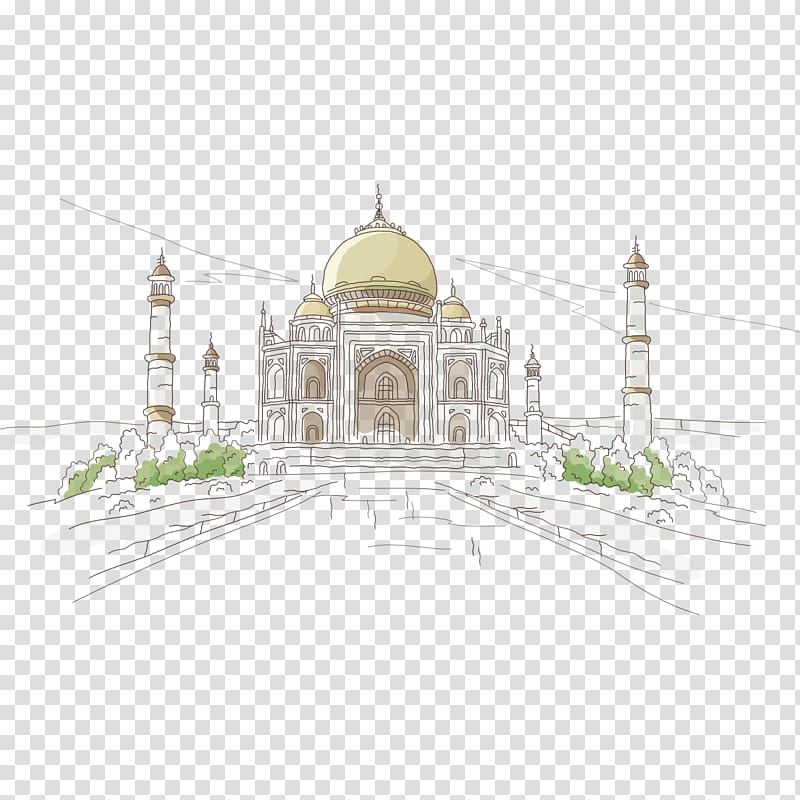 Grand Palace Ananta Samakhom Throne Hall Castle, Hand-painted pattern castle transparent background PNG clipart
