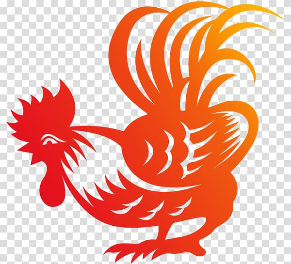Papercutting Japanese bantam Rooster, others transparent background PNG clipart