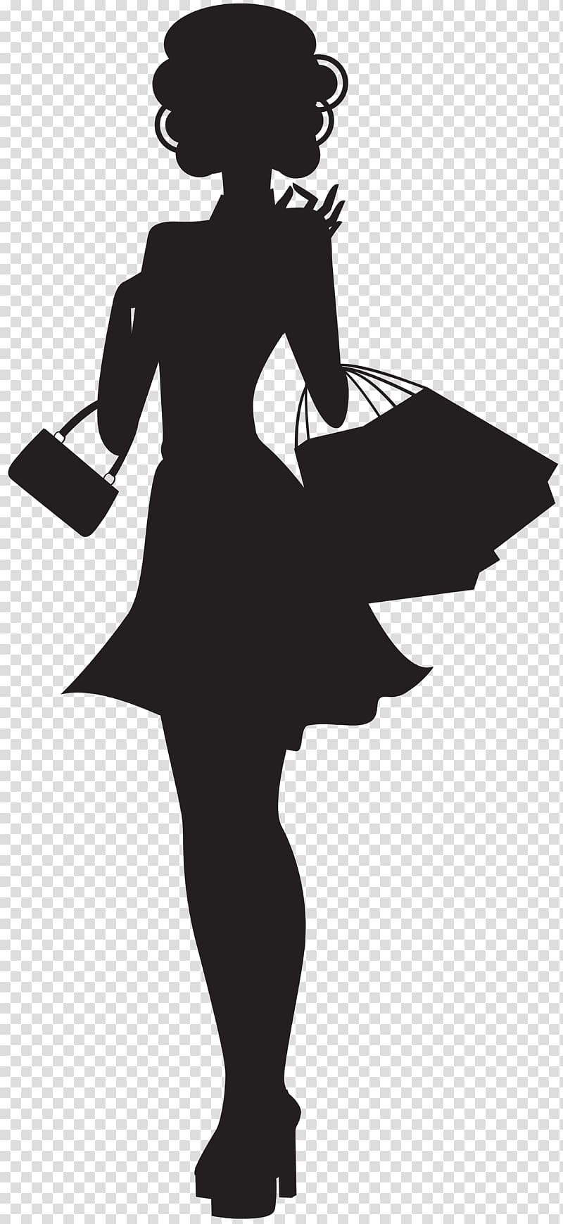 woman with shopping bags silhouette , Silhouette Woman , Shopping Woman Silhouette transparent background PNG clipart