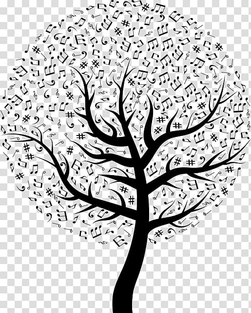 Musical note Visual arts, Notes tree pattern transparent background PNG clipart